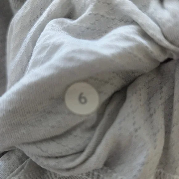 Lululemon Think Fast Pullover Mini Check Pique White Heathered Slate Size 6 - Picture 6 of 7